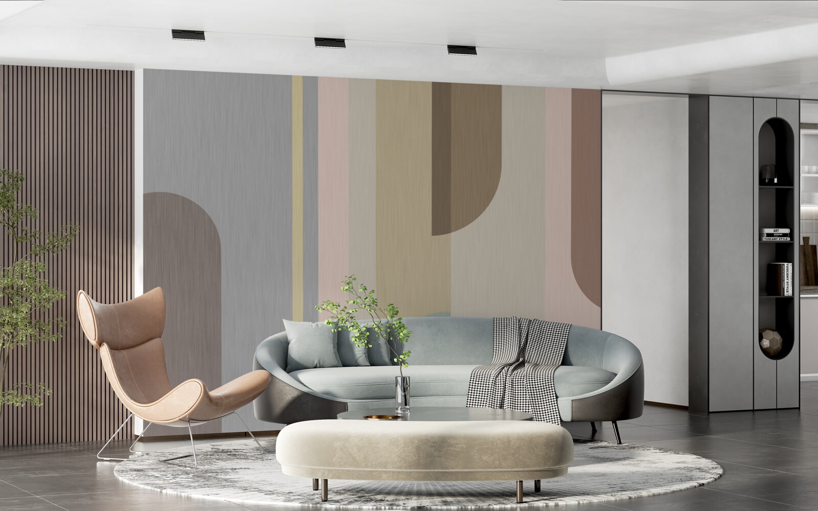 Фотошпалери Арки вертикальної орієнтації, пофарбовані в пастельні тони