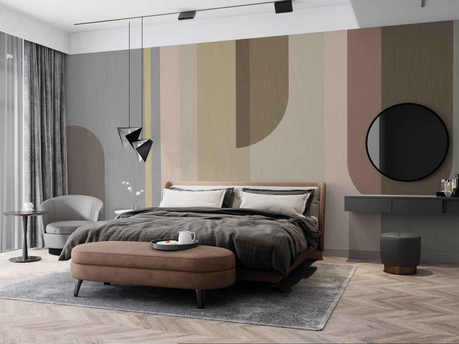 Фотошпалери Арки вертикальної орієнтації, пофарбовані в пастельні тони