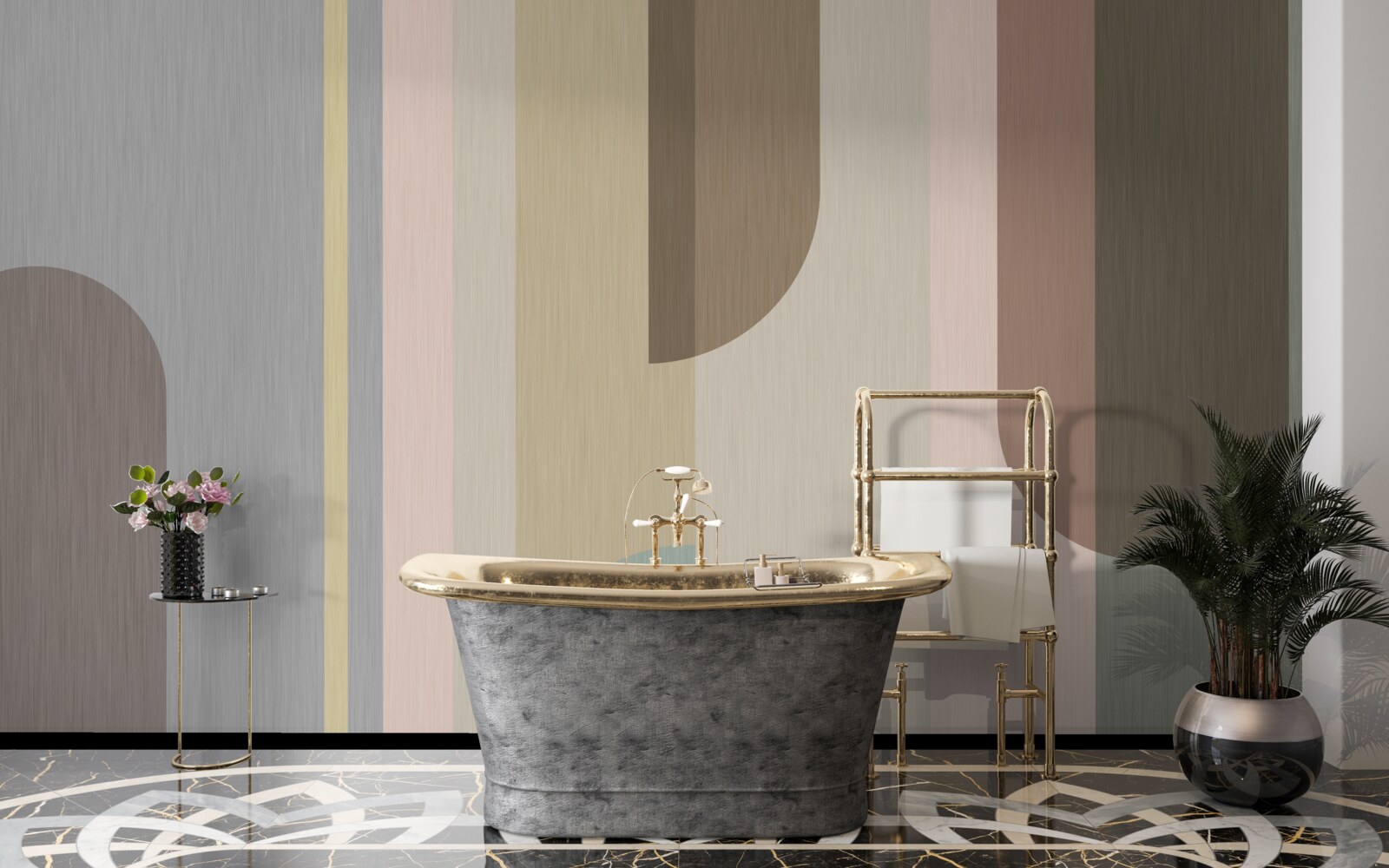 Фотошпалери Арки вертикальної орієнтації, пофарбовані в пастельні тони