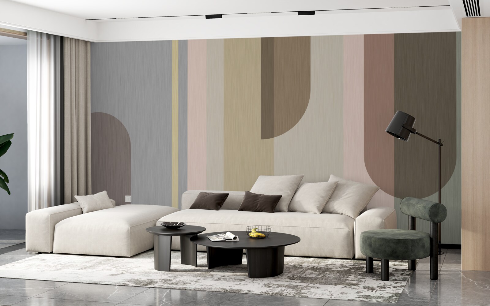 Фотошпалери Арки вертикальної орієнтації, пофарбовані в пастельні тони