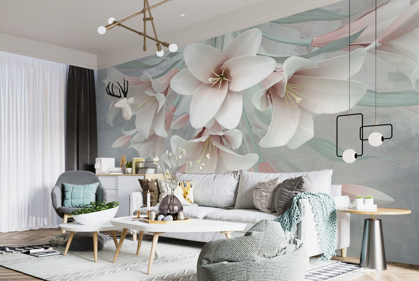 Фотошпалери композиція з яскравих лілій