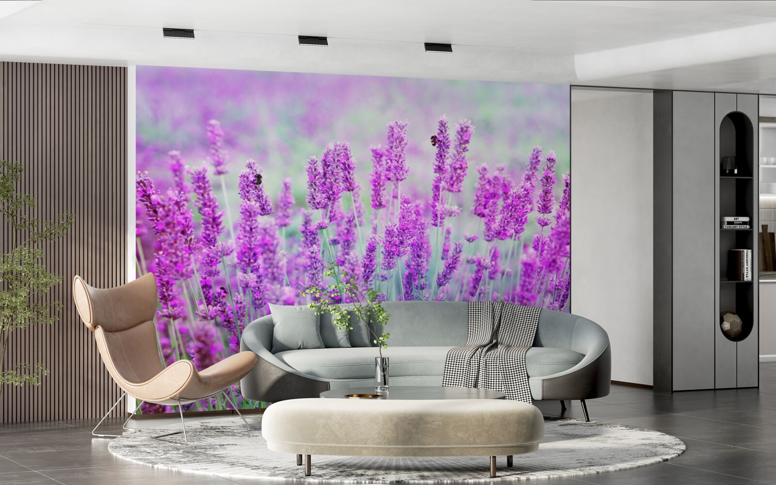 Фотошпалери поле квітів лаванди