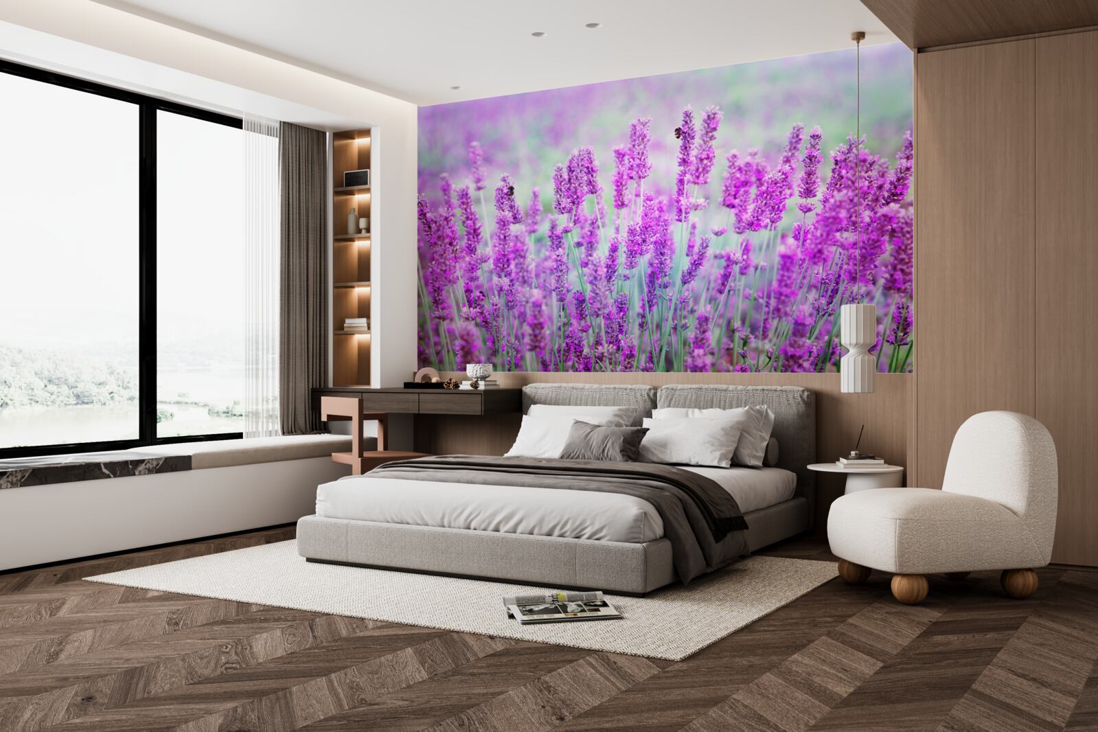 Фотошпалери поле квітів лаванди