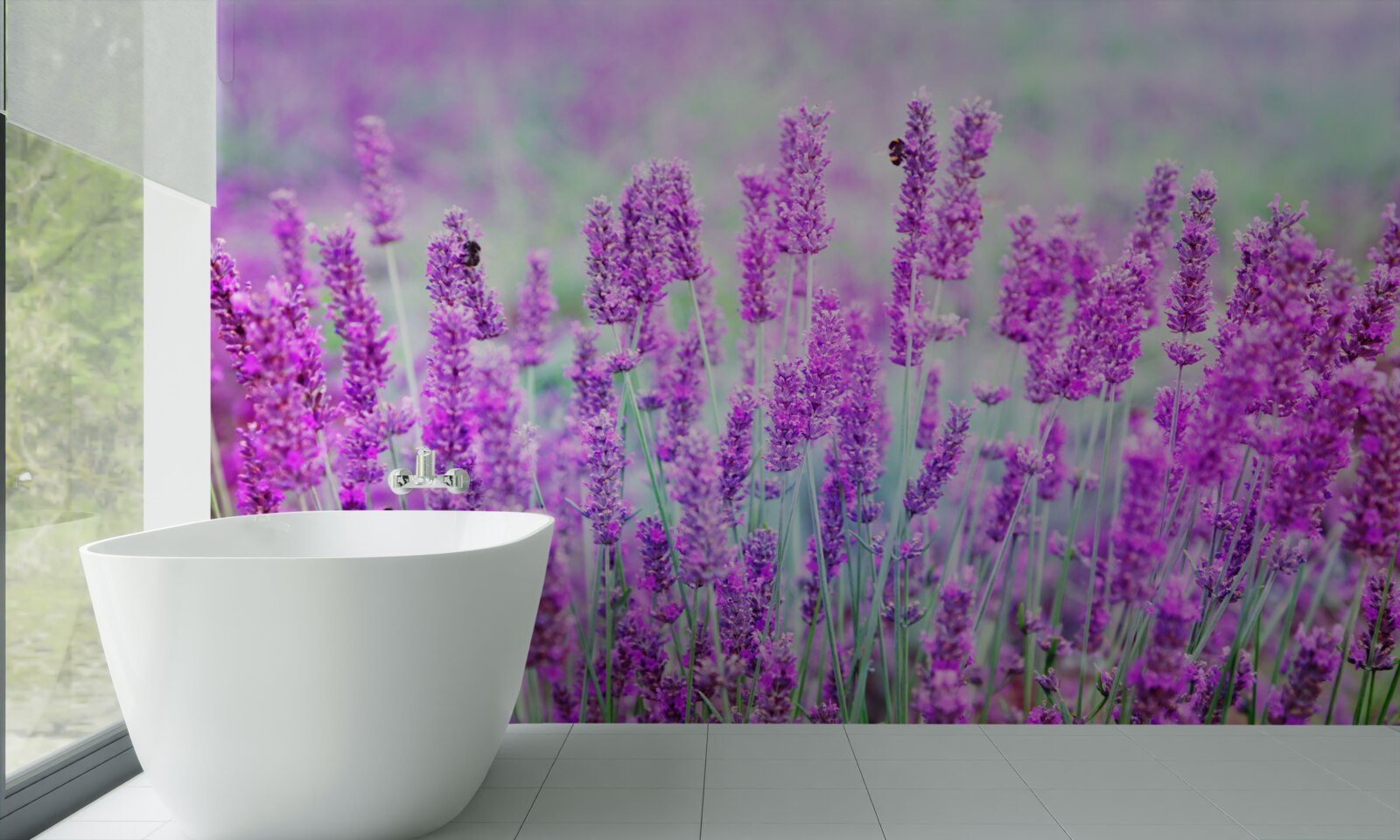 Фотошпалери поле квітів лаванди