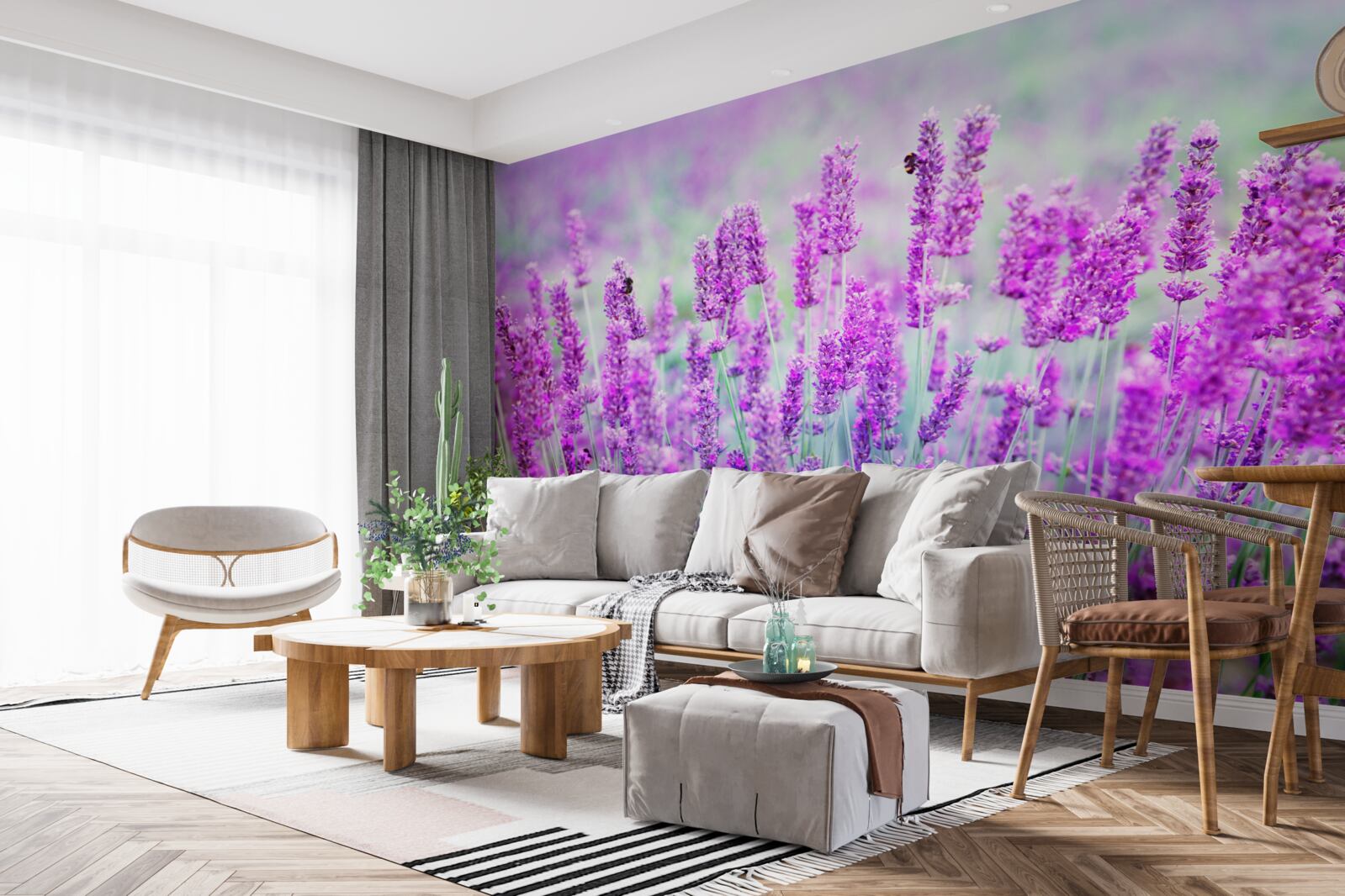 Фотошпалери поле квітів лаванди