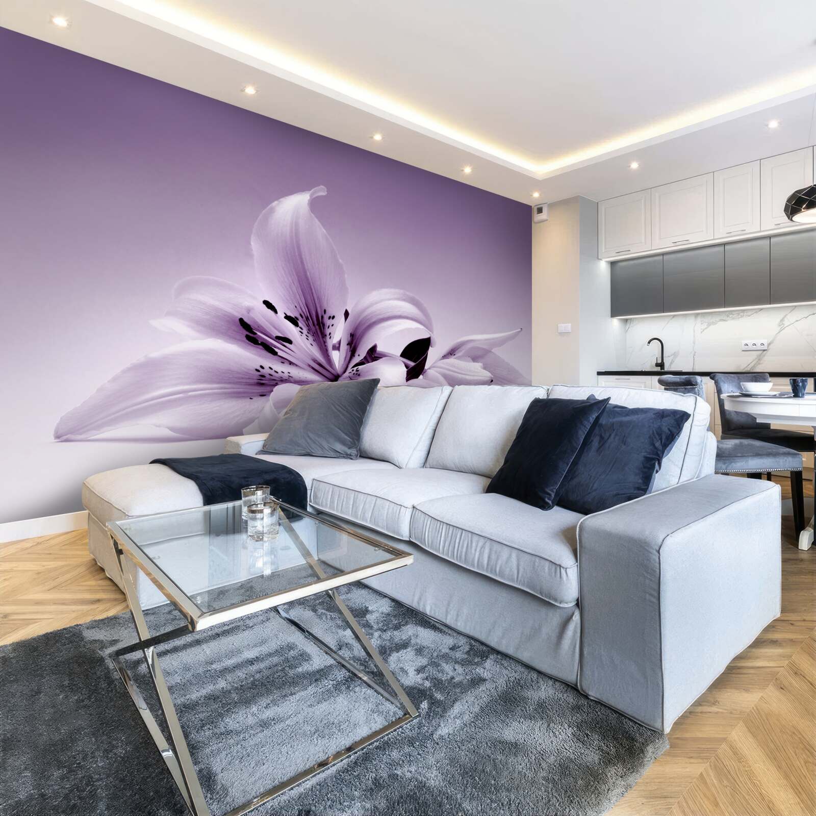 Фотошпалери ніжно-фіолетова ізольована лілія