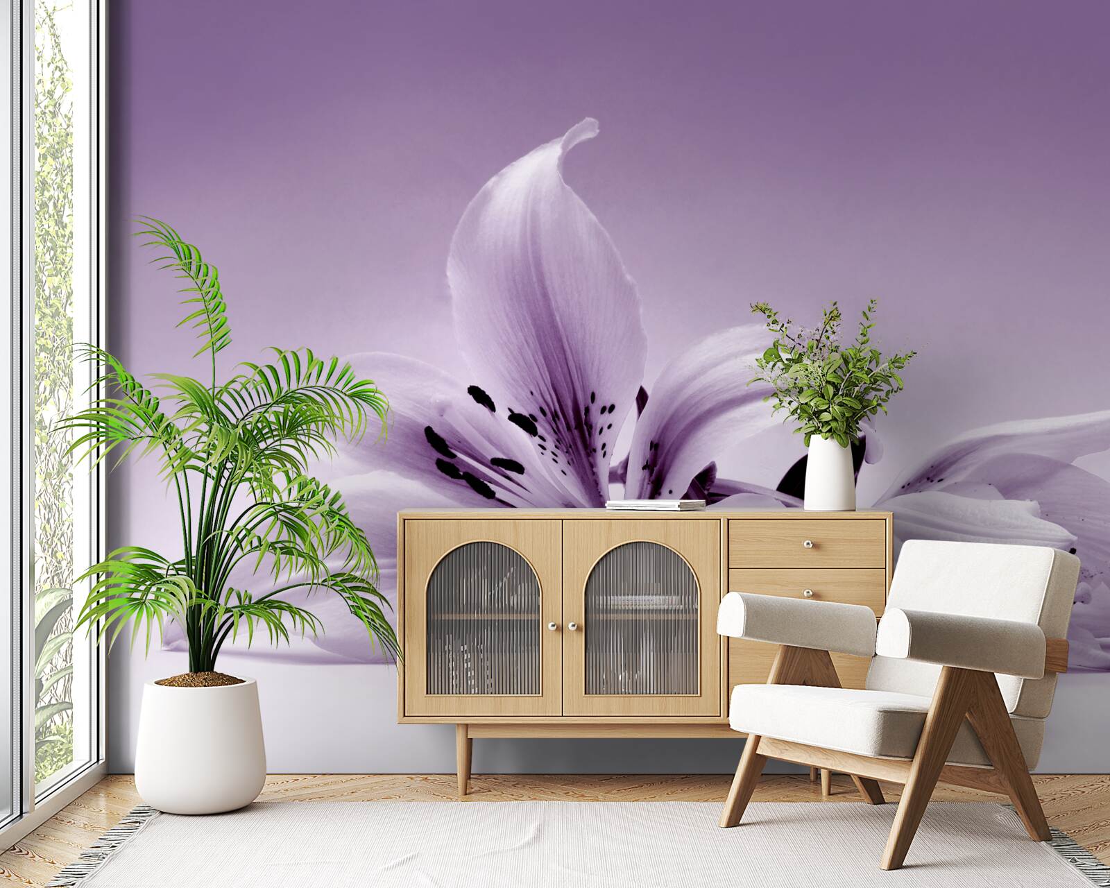 Фотошпалери ніжно-фіолетова ізольована лілія