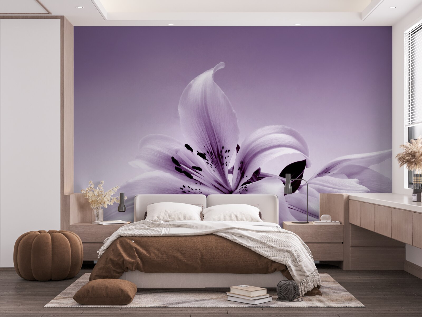 Фотошпалери ніжно-фіолетова ізольована лілія