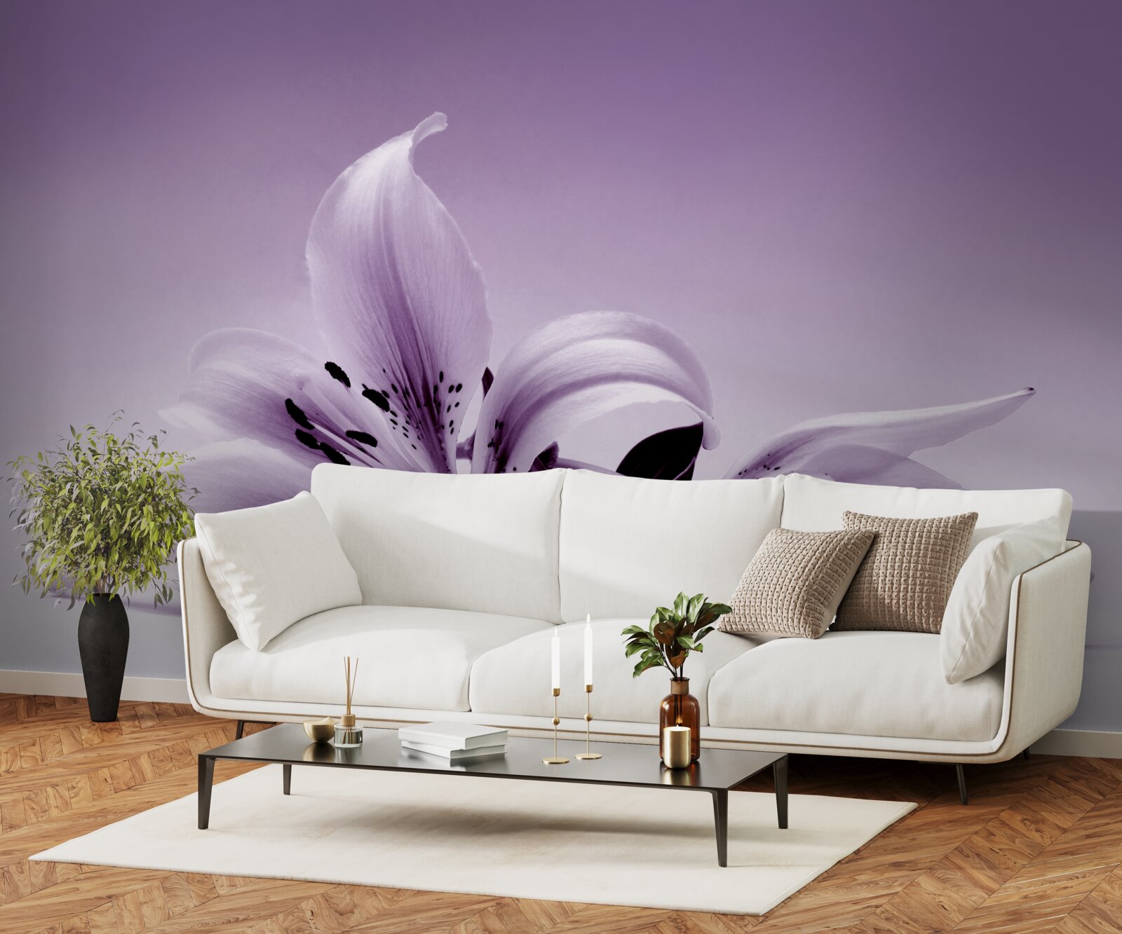 Фотошпалери ніжно-фіолетова ізольована лілія