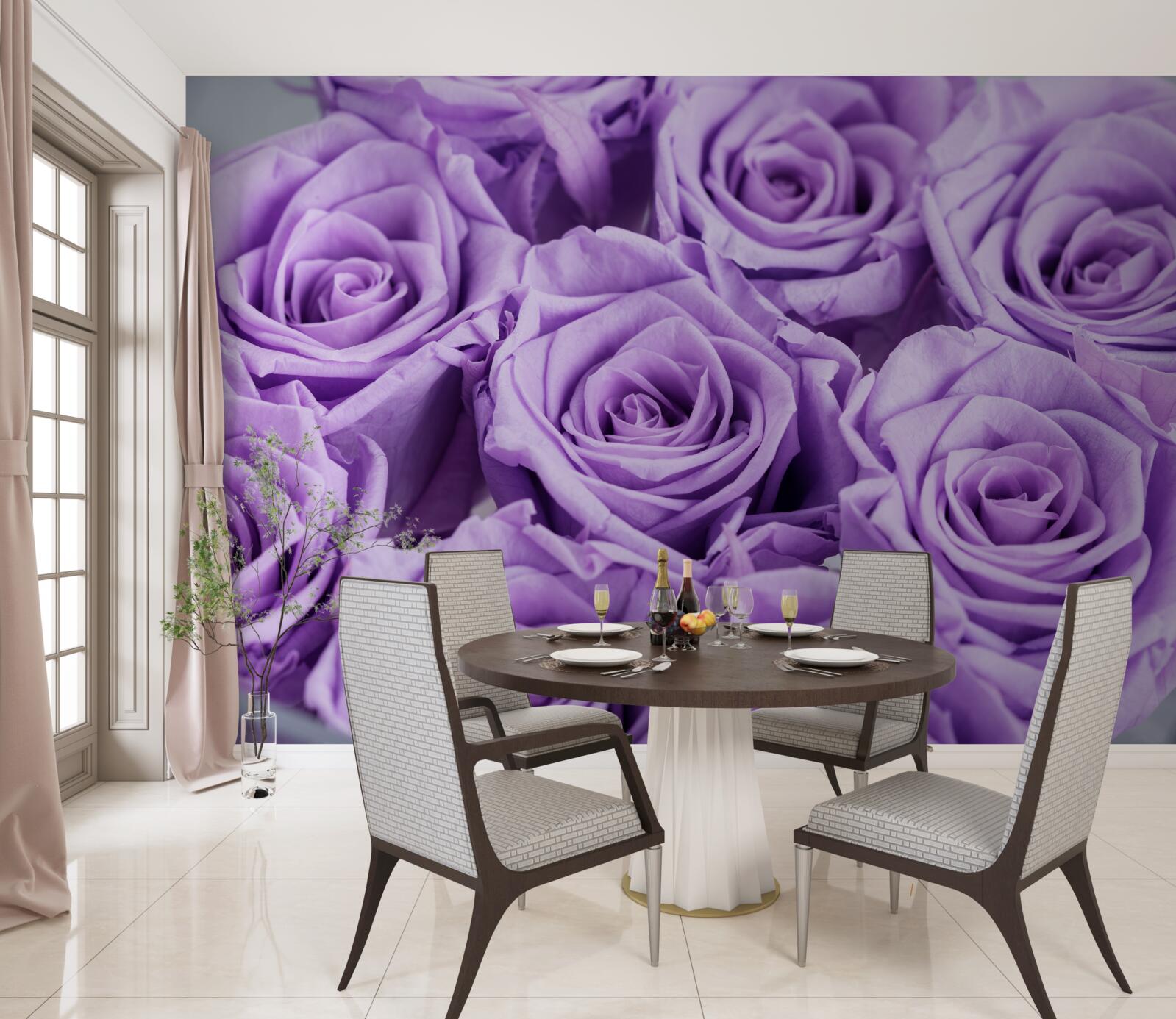 Фотошпалери композиція з аметистових троянд