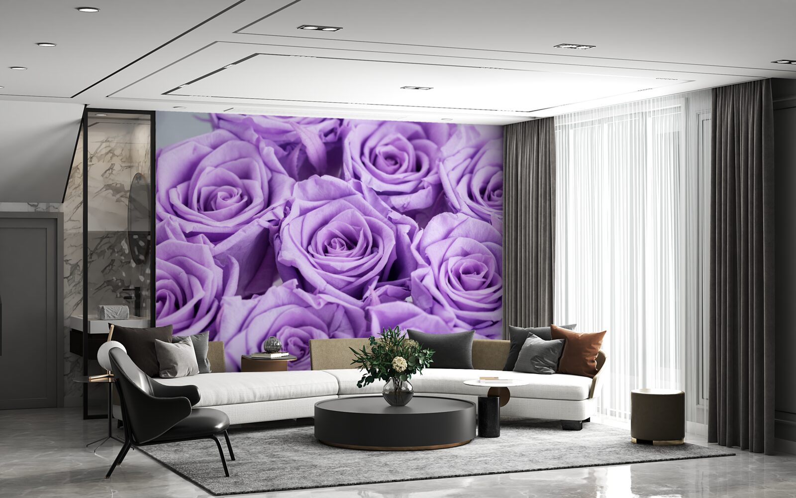 Фотошпалери композиція з аметистових троянд