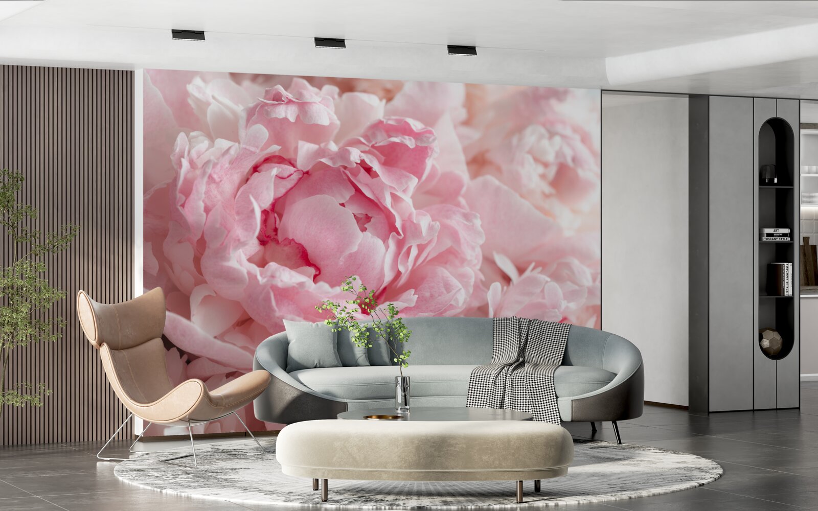 Фотошпалери букет півоній в ніжному рожевому відтінку