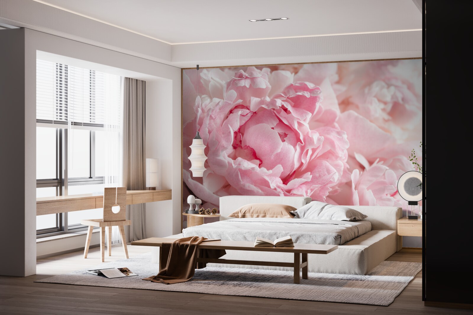 Фотошпалери букет півоній в ніжному рожевому відтінку