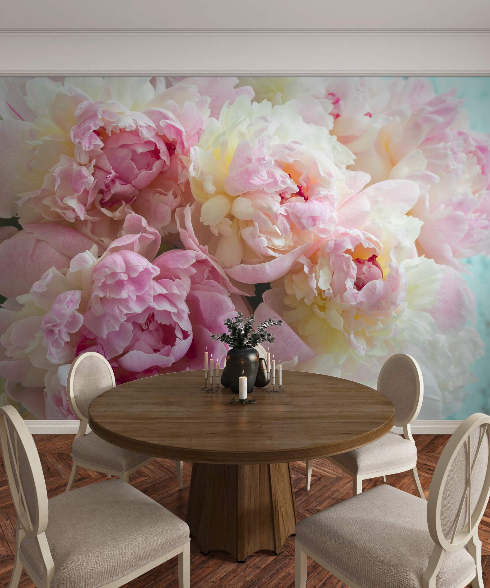 Фотошпалери ніжні півонії в рожевих відтінках