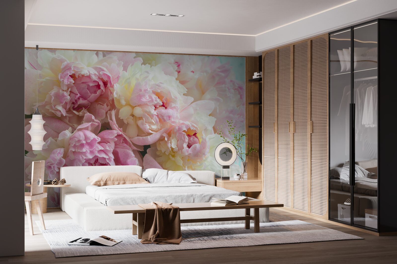 Фотошпалери ніжні півонії в рожевих відтінках