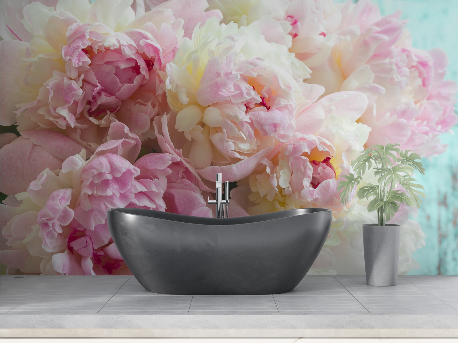 Фотошпалери ніжні півонії в рожевих відтінках