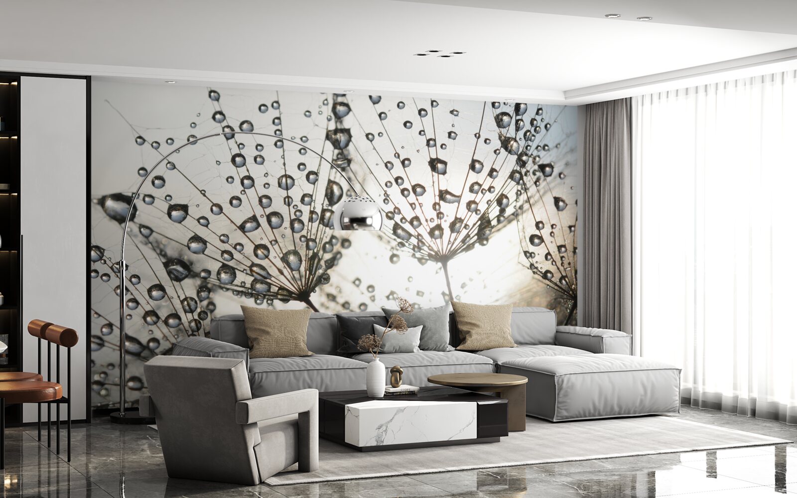 Фотошпалери дощова кульбаба