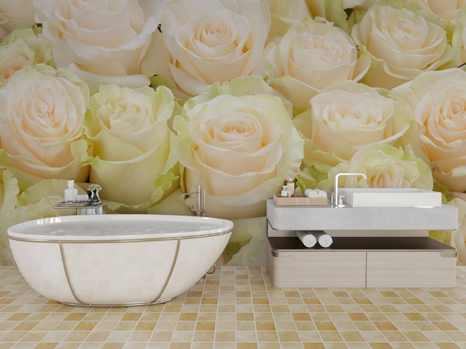 Фотошпалери резюме ніжних бежевих квітів