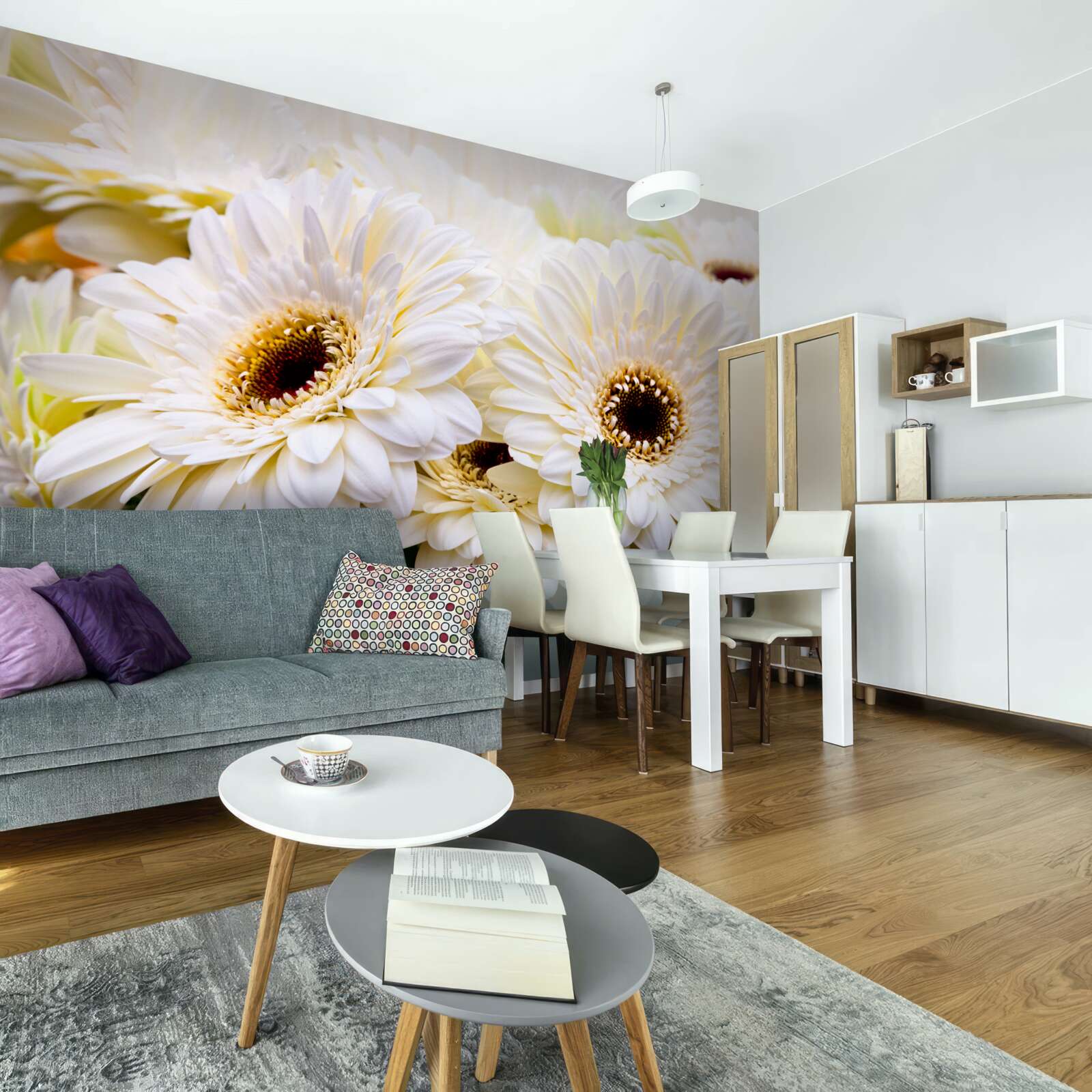 Фотошпалери колекція білосніжних гербер