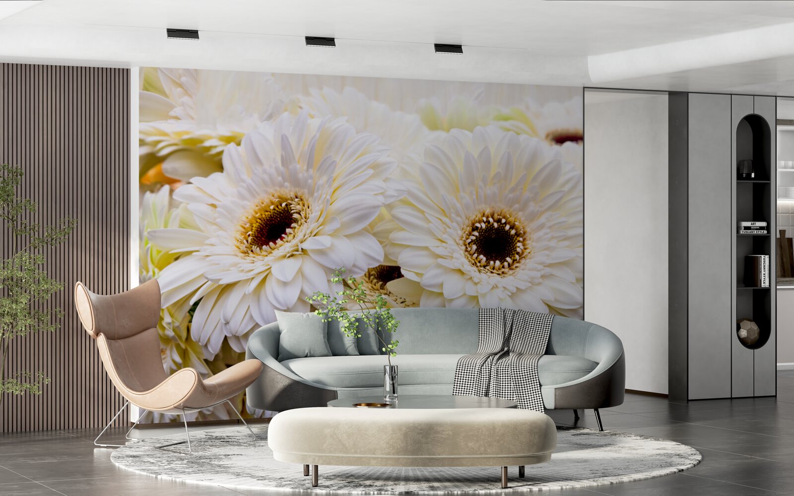 Фотошпалери колекція білосніжних гербер