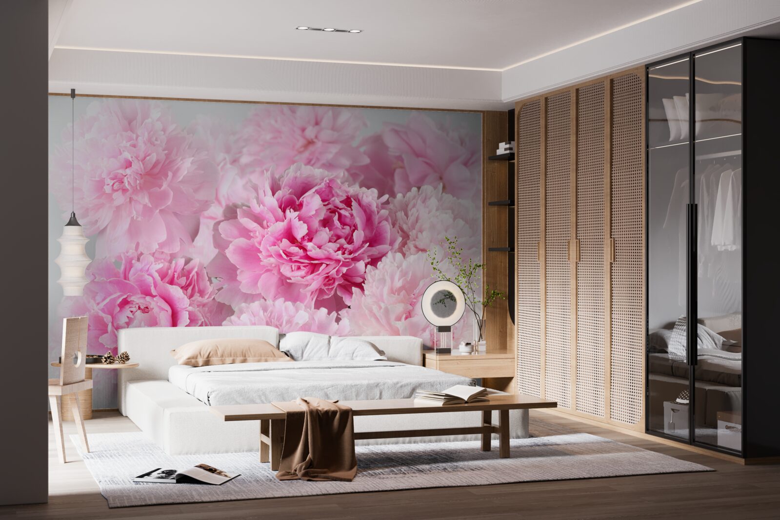 Фотошпалери красиві півонії в рожевих відтінках