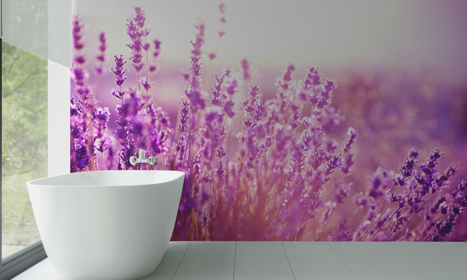 Фотошпалери квіти лаванди на світанку