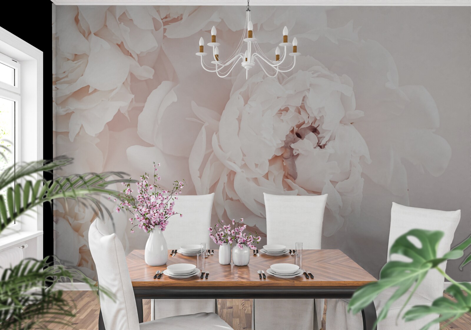 Фотошпалери півонія ніжної пастельної краси