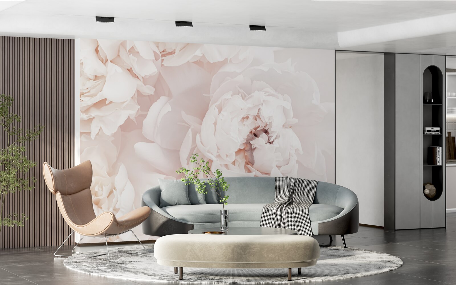 Фотошпалери півонія ніжної пастельної краси