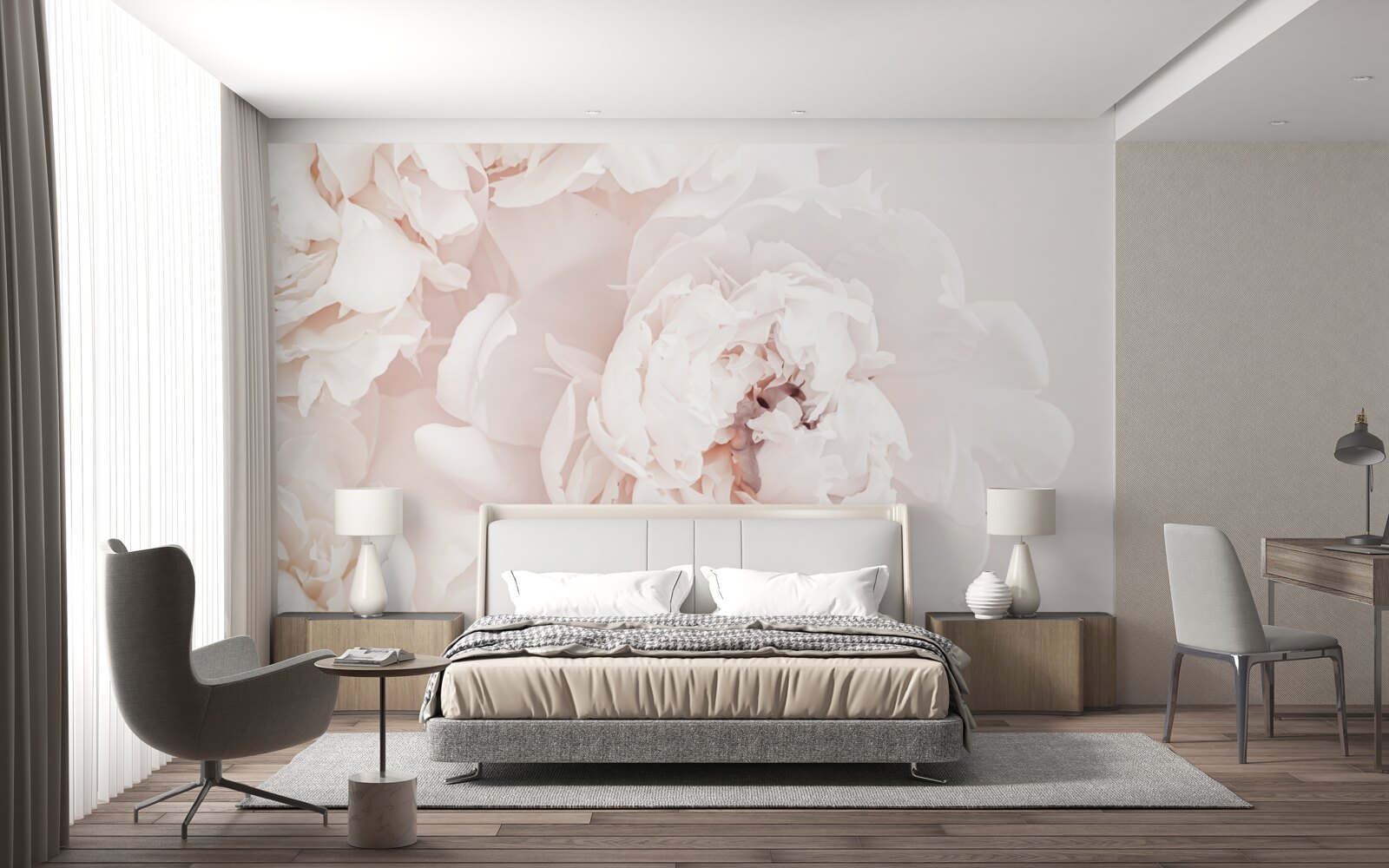 Фотошпалери півонія ніжної пастельної краси