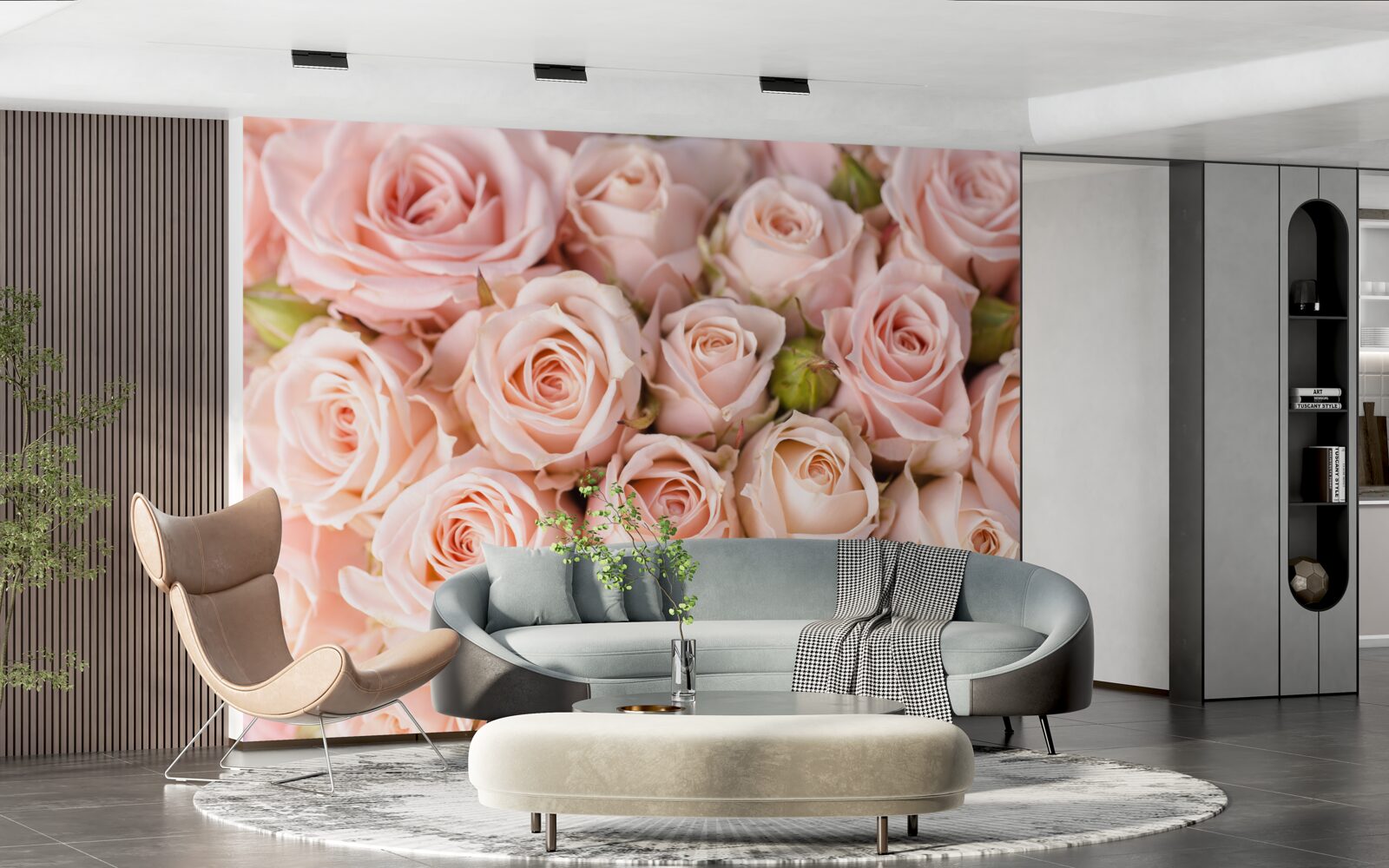 Фотошпалери ніжно-рожеві бутони троянд