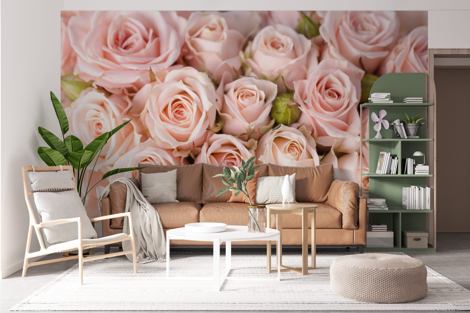 Фотошпалери ніжно-рожеві бутони троянд