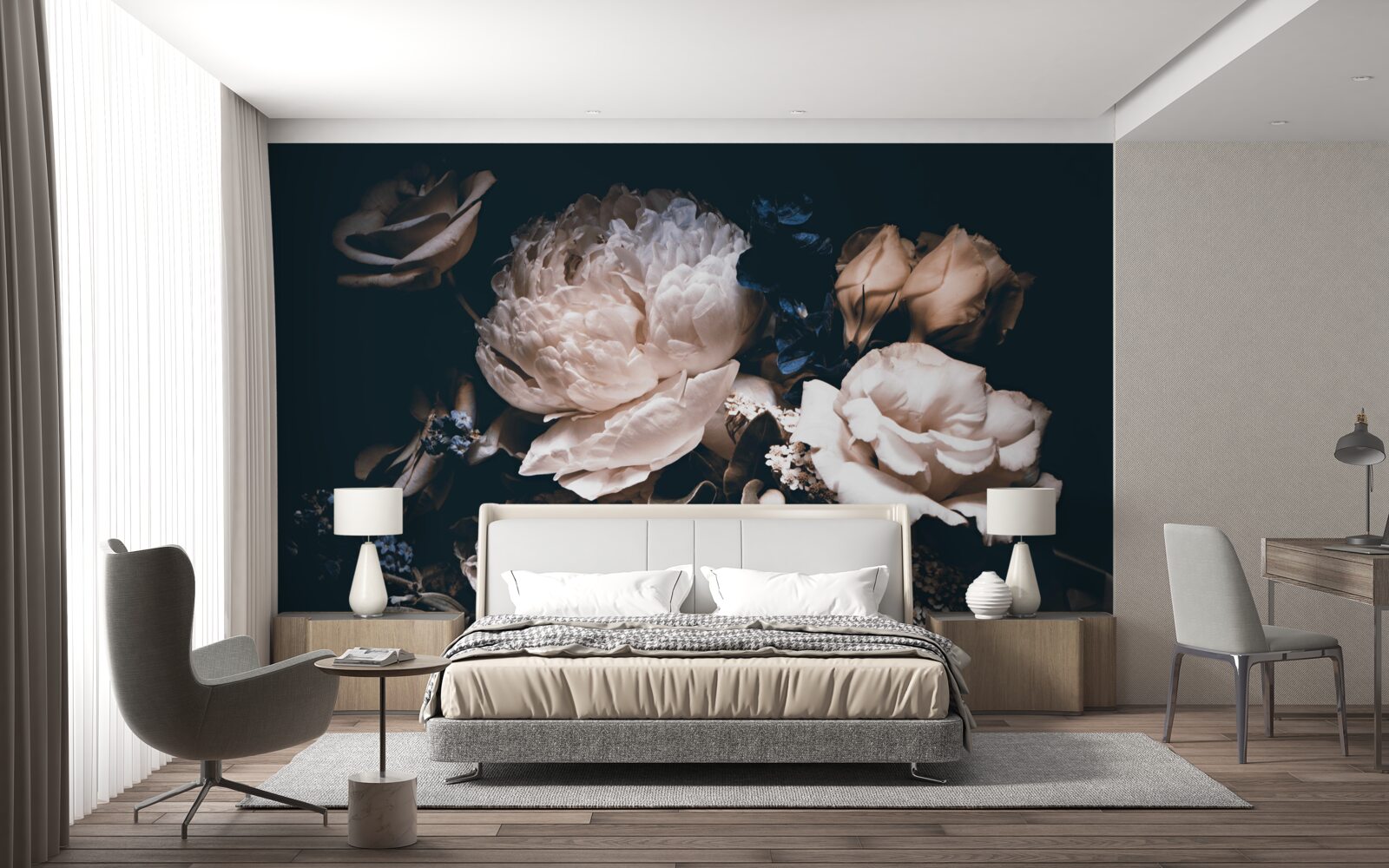 Фотошпалери темна романтика квітів