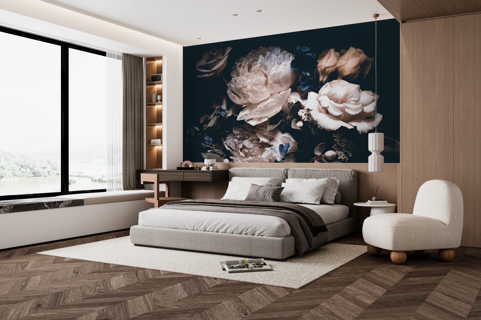 Фотошпалери темна романтика квітів