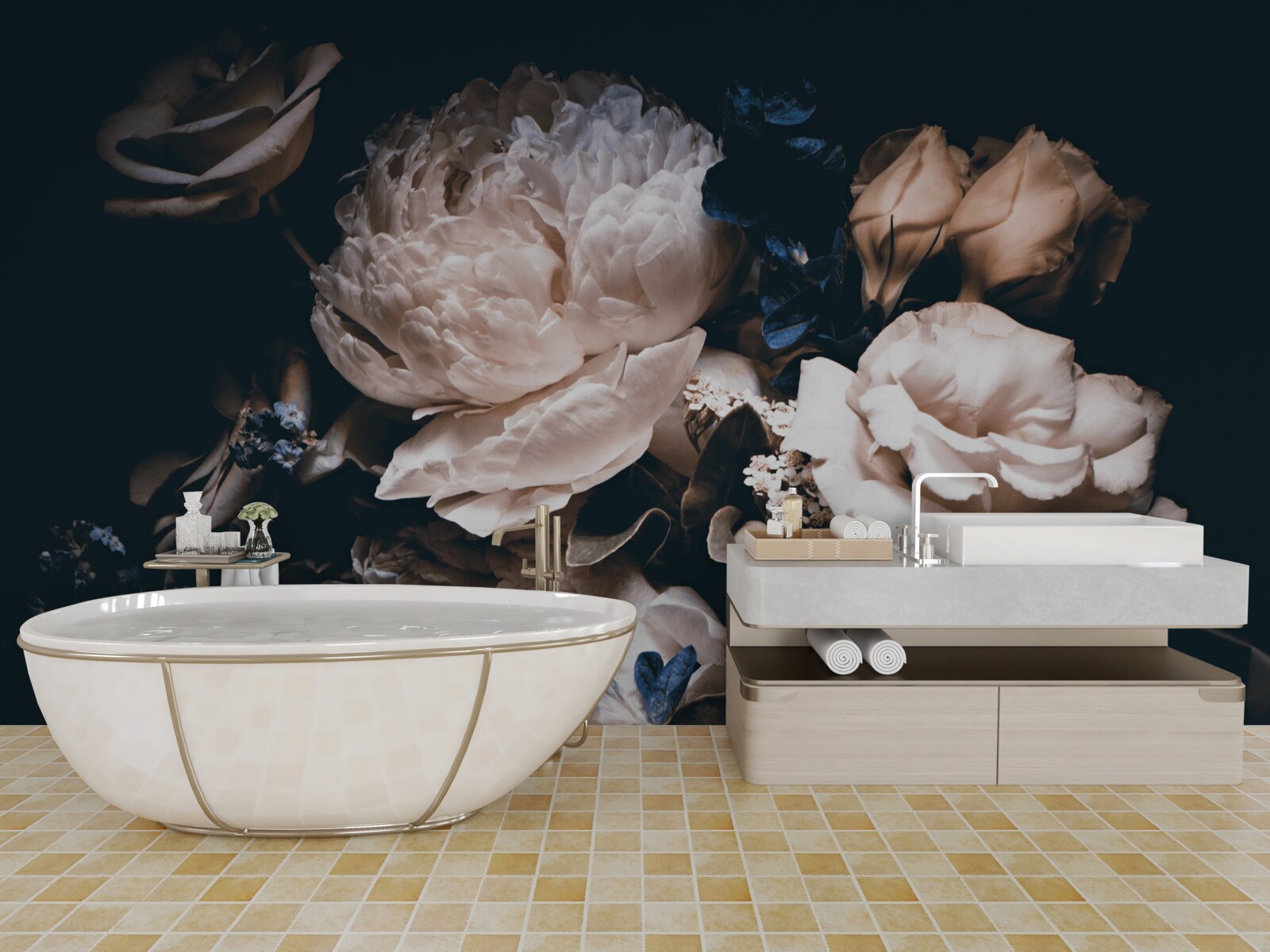 Фотошпалери темна романтика квітів