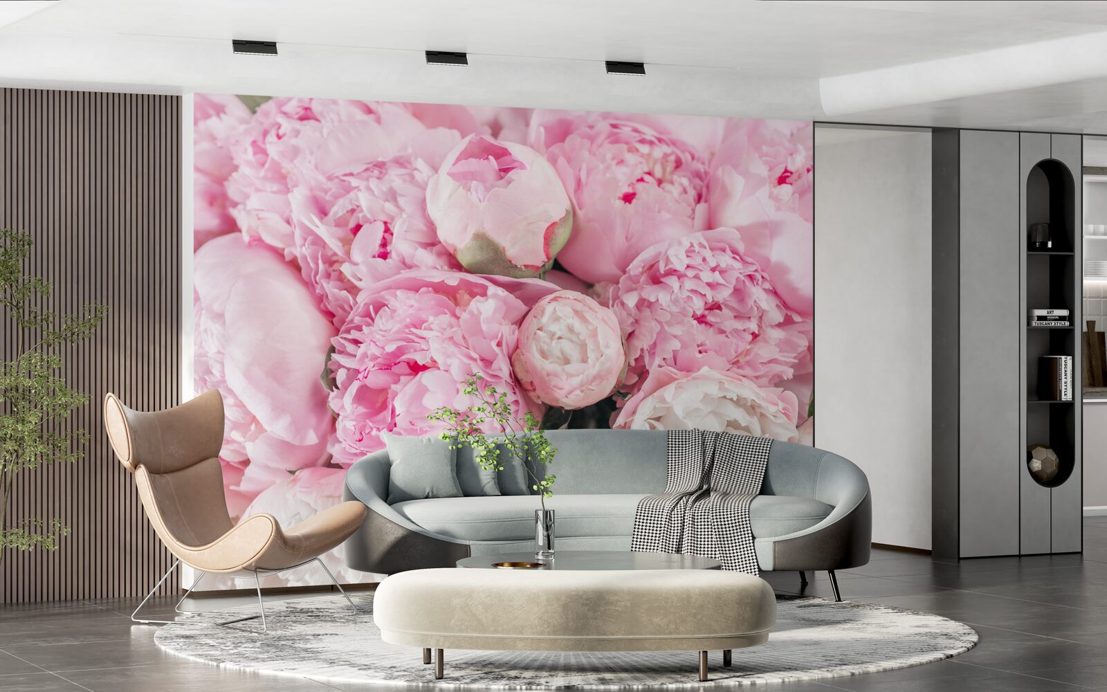 Фотошпалери прекрасні рожеві півонії