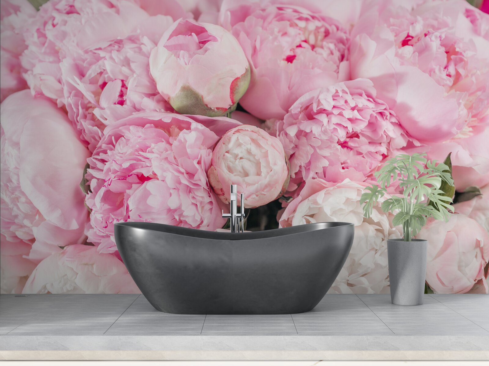Фотошпалери прекрасні рожеві півонії