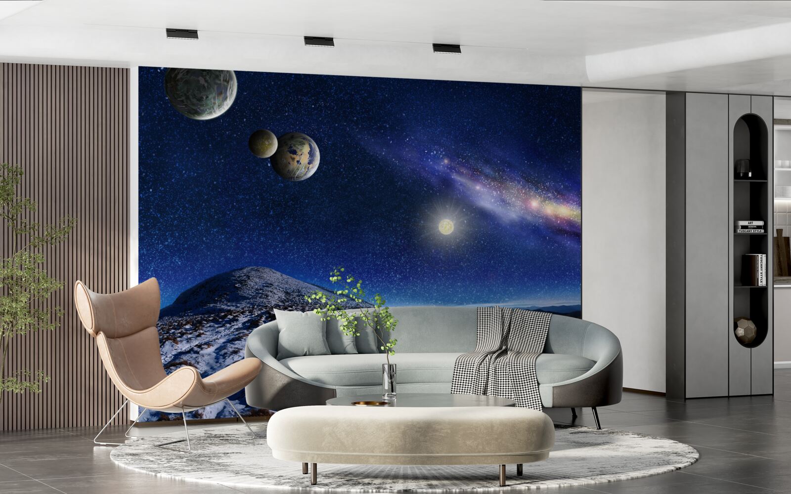 Фотошпалери космічний простір з безліччю планет