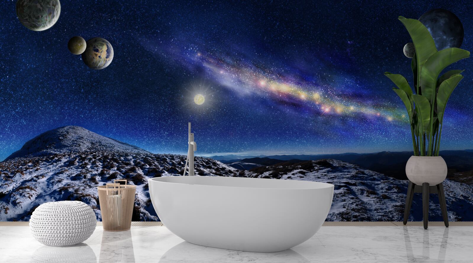 Фотошпалери космічний простір з безліччю планет