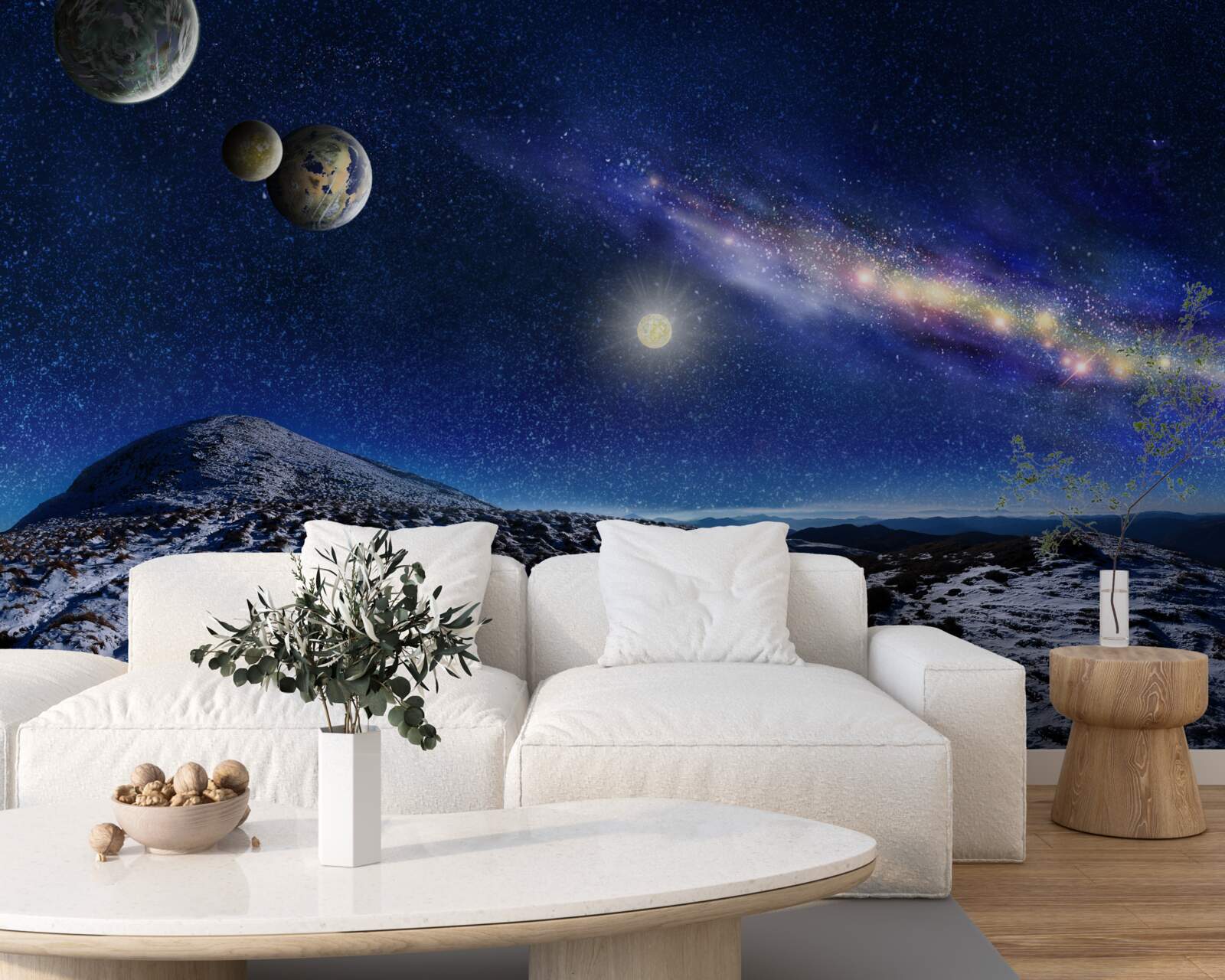 Фотошпалери космічний простір з безліччю планет