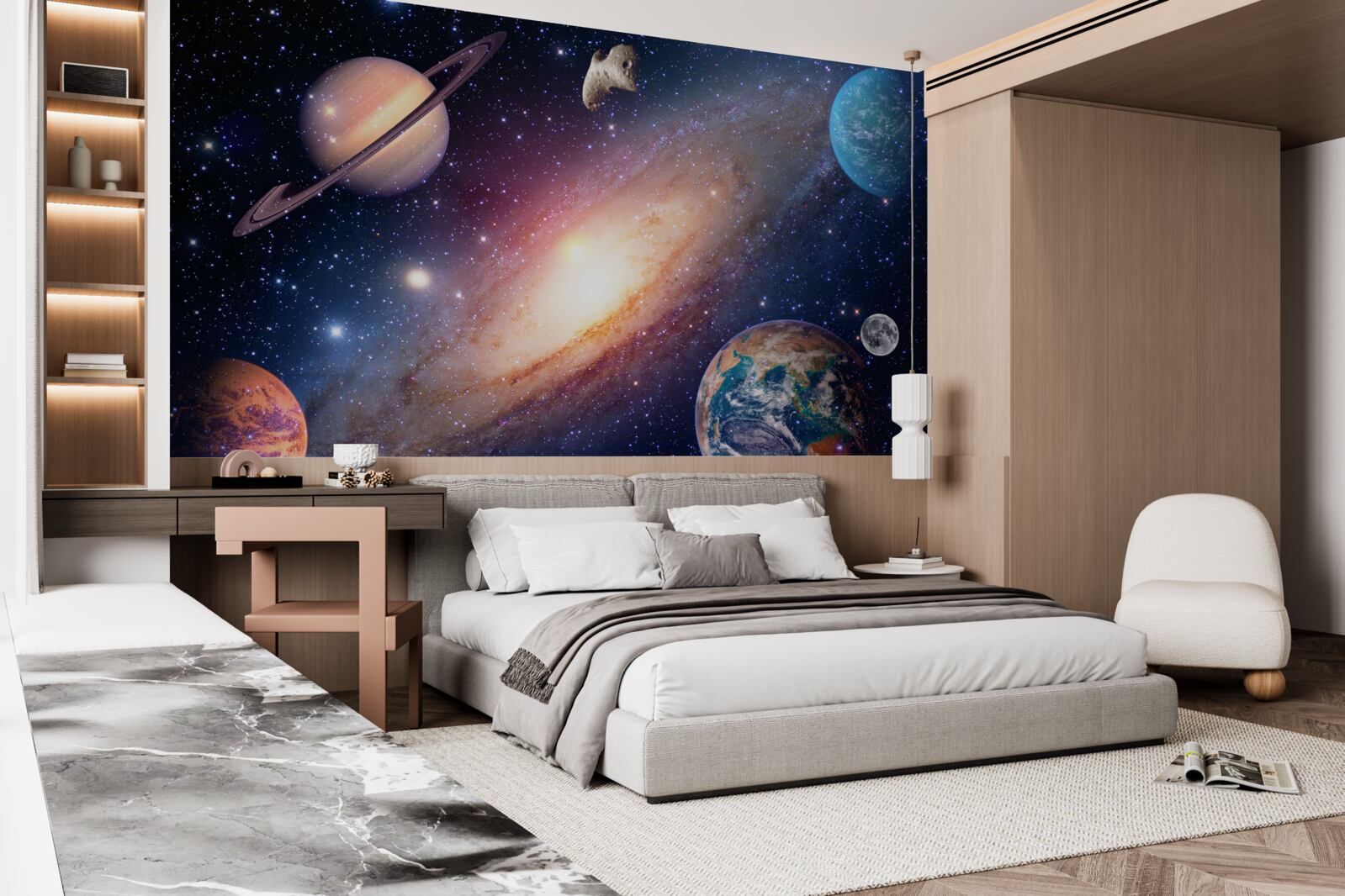 Фотошпалери планет, включаючи Землю, у нашій галактиці