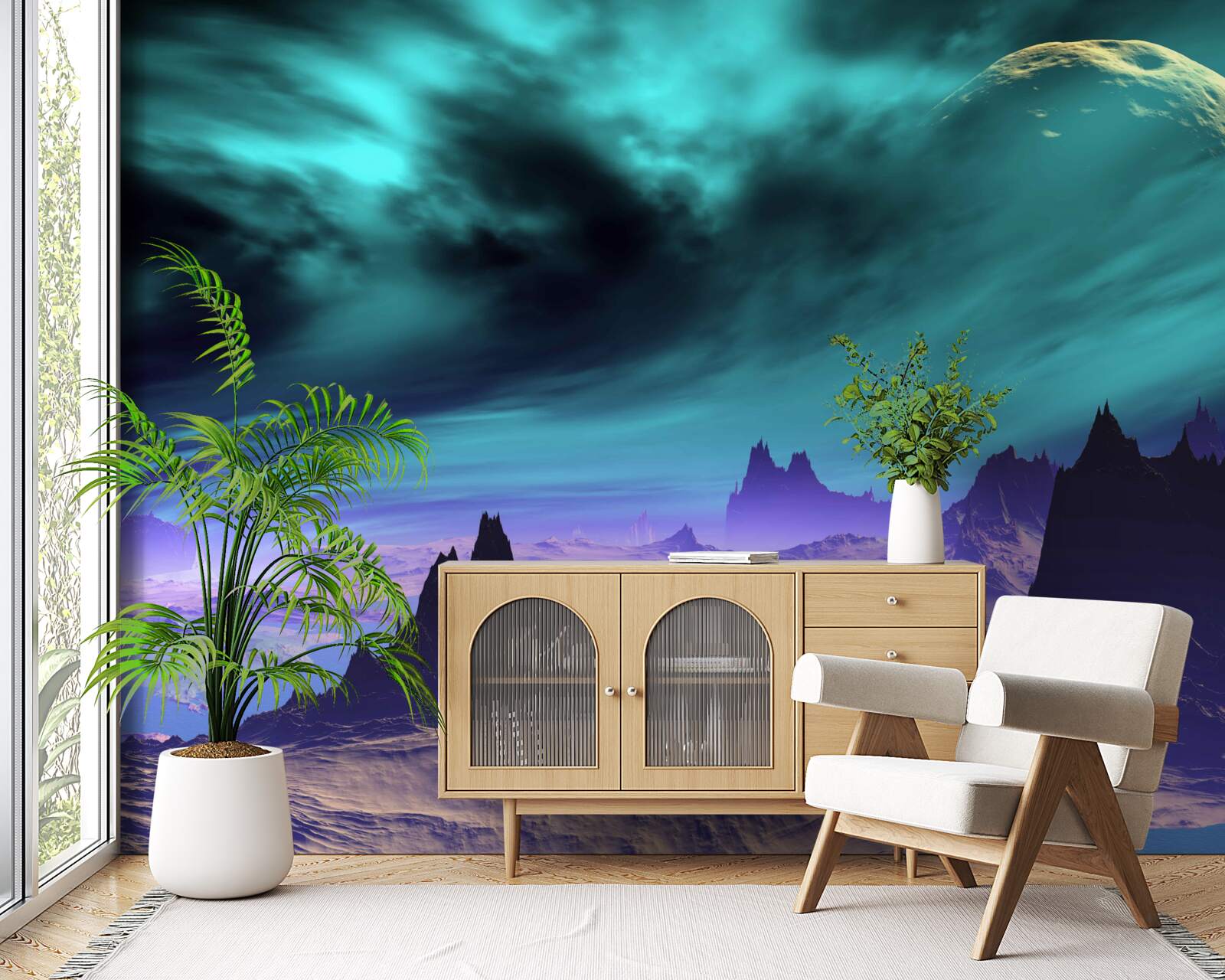 Фотошпалери гори майбутнього на невідомій планеті