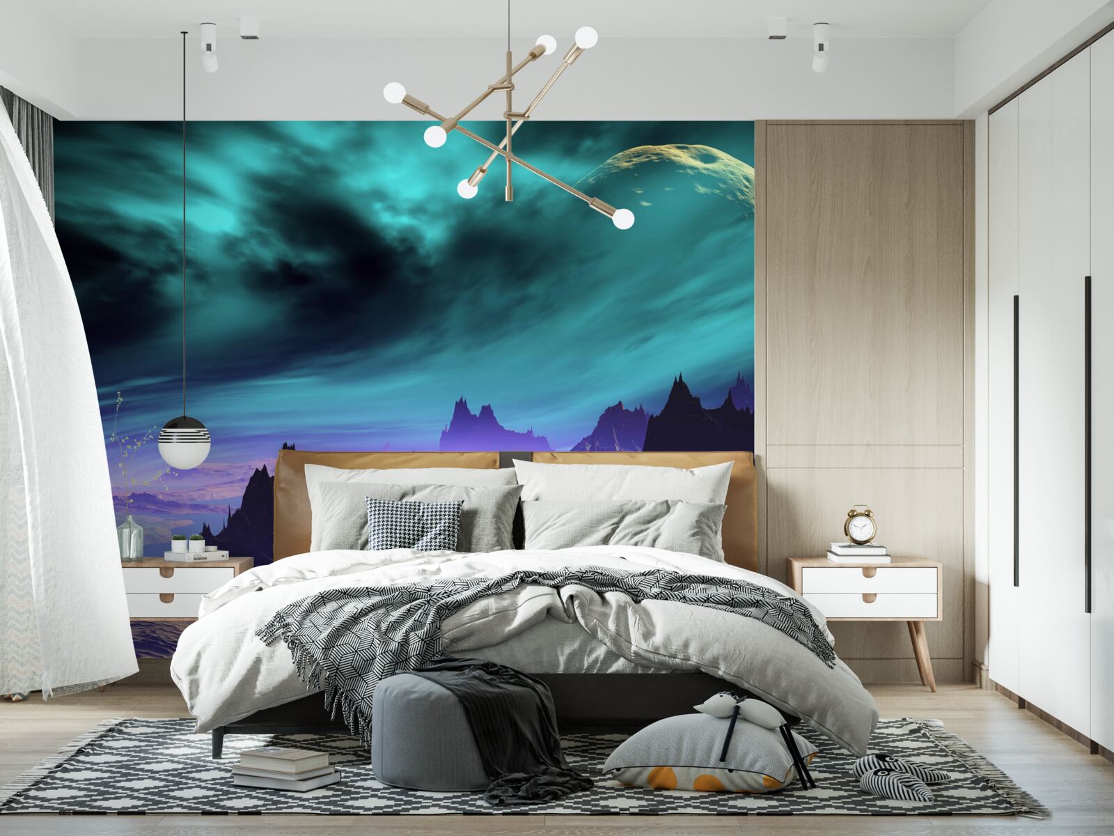 Фотошпалери гори майбутнього на невідомій планеті