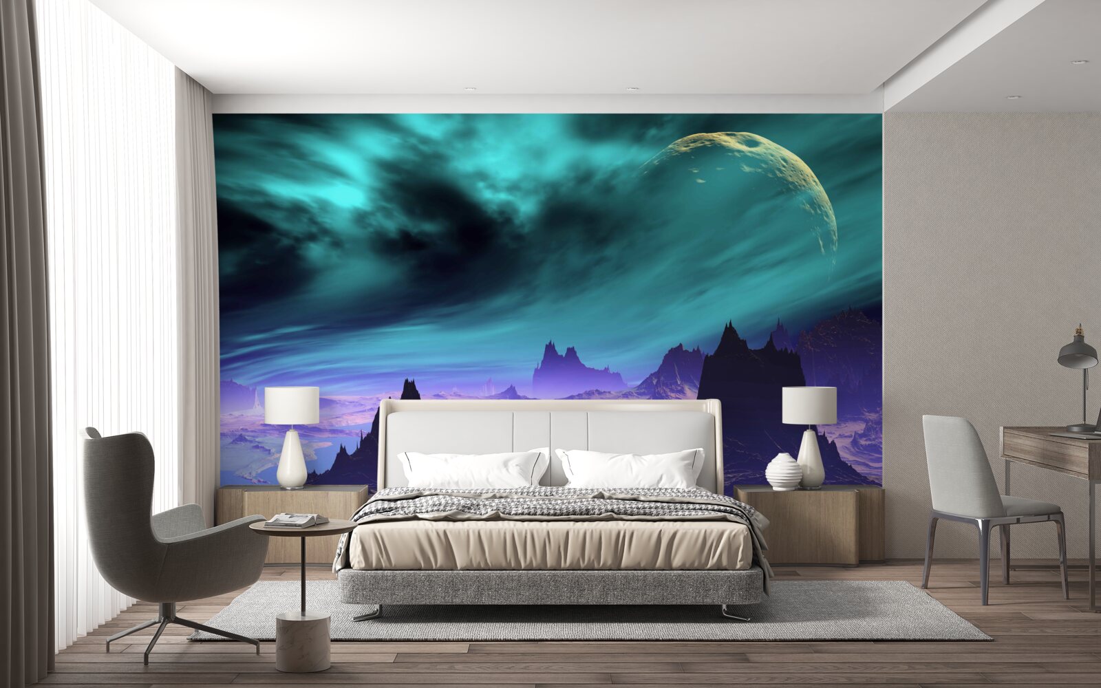 Фотошпалери гори майбутнього на невідомій планеті