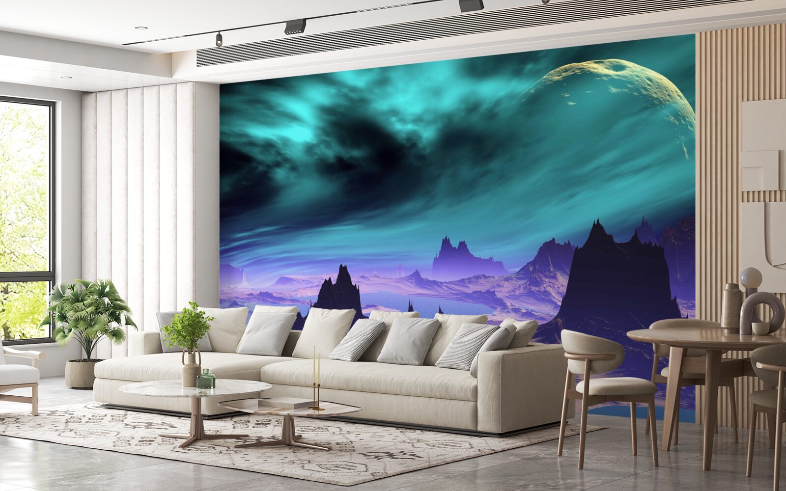 Фотошпалери гори майбутнього на невідомій планеті