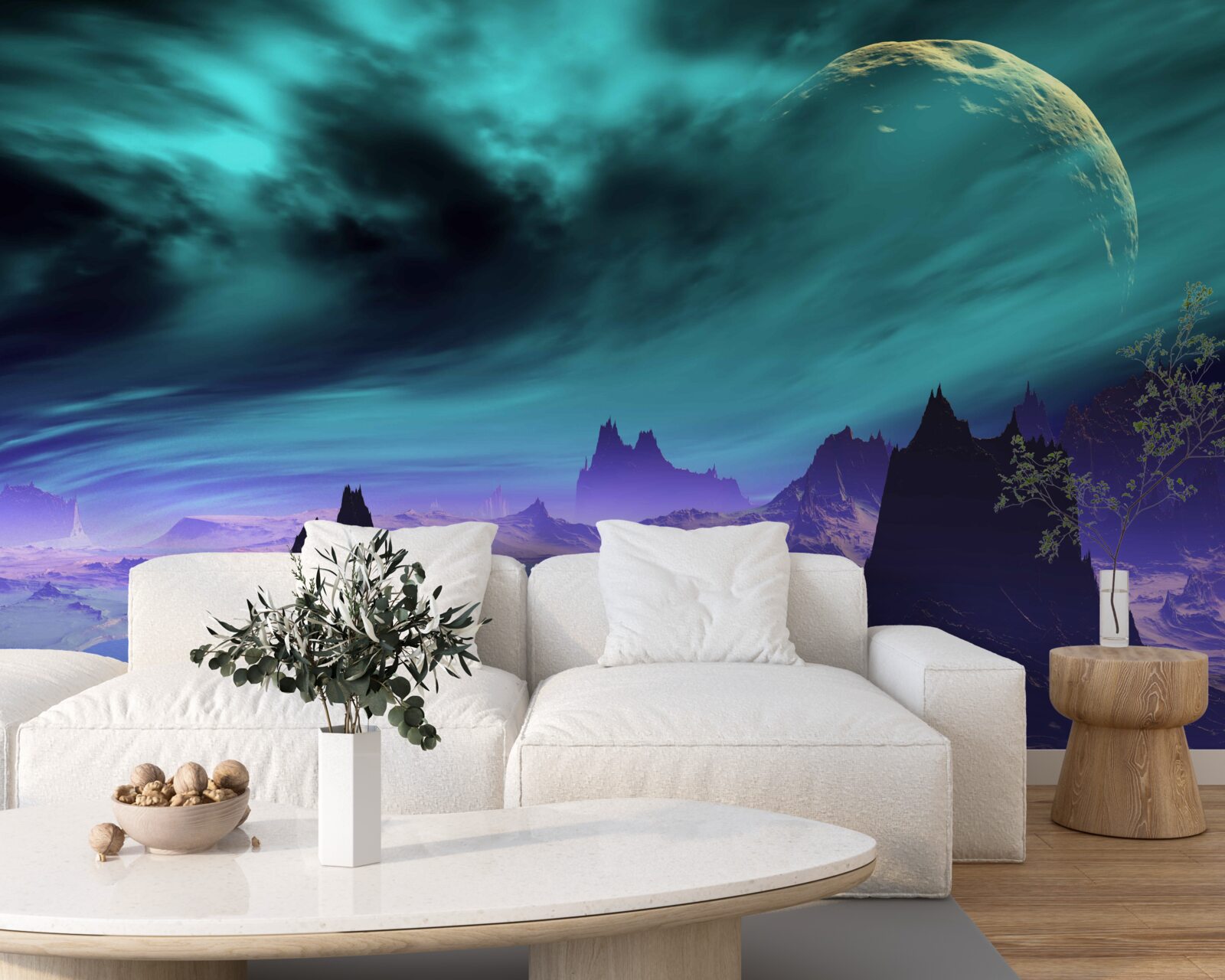 Фотошпалери гори майбутнього на невідомій планеті