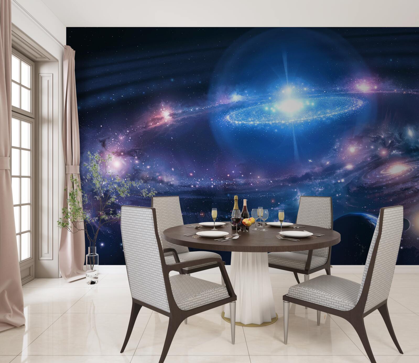 Фотошпалери положення галактик у просторі відносно одна одної