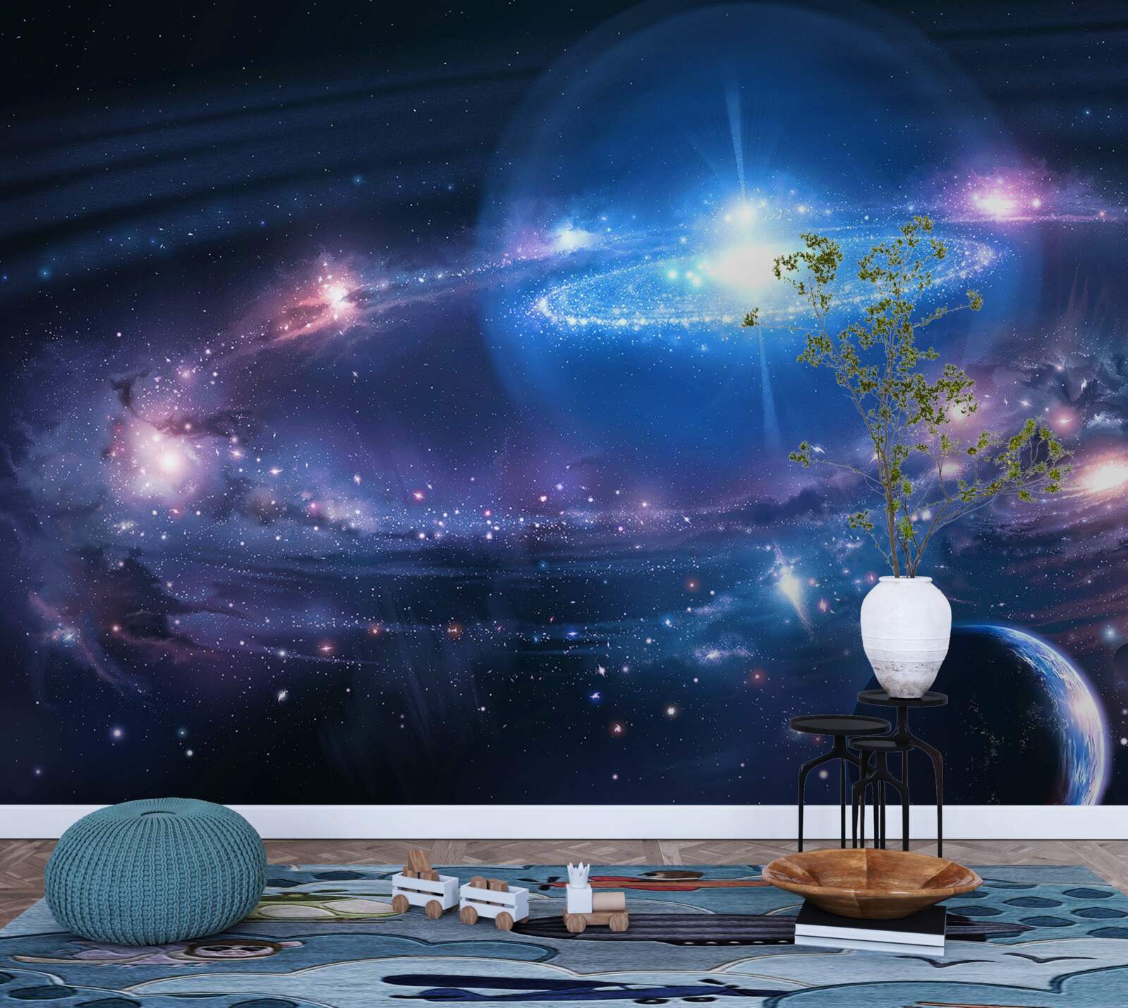 Фотошпалери положення галактик у просторі відносно одна одної