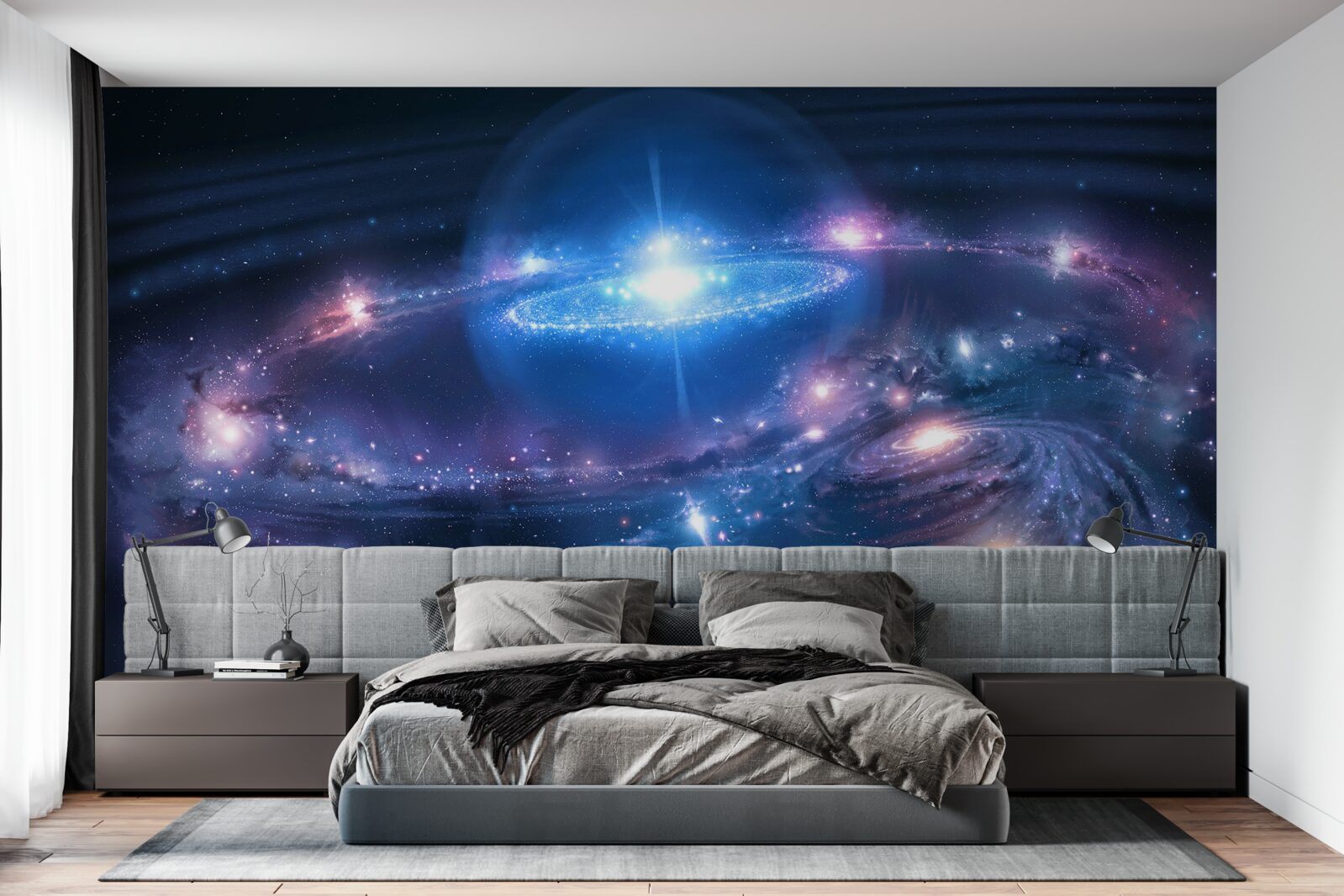 Фотошпалери положення галактик у просторі відносно одна одної