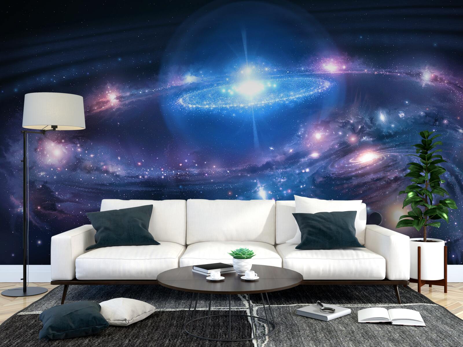 Фотошпалери положення галактик у просторі відносно одна одної