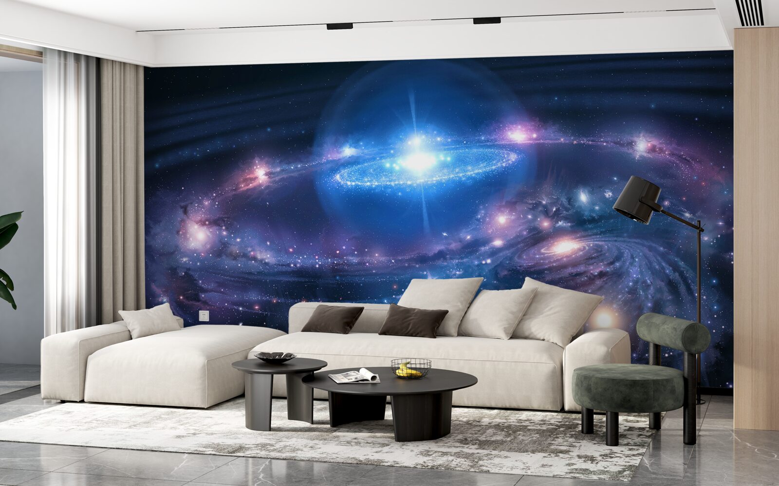 Фотошпалери положення галактик у просторі відносно одна одної